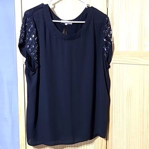 XL Claudia Richard black embellished top